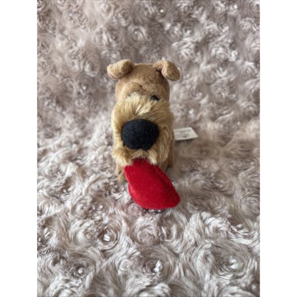 Vintage Russ Plush 4.5” Puppy Dog Schnauzer Holding Heart - Picture 2 of 7